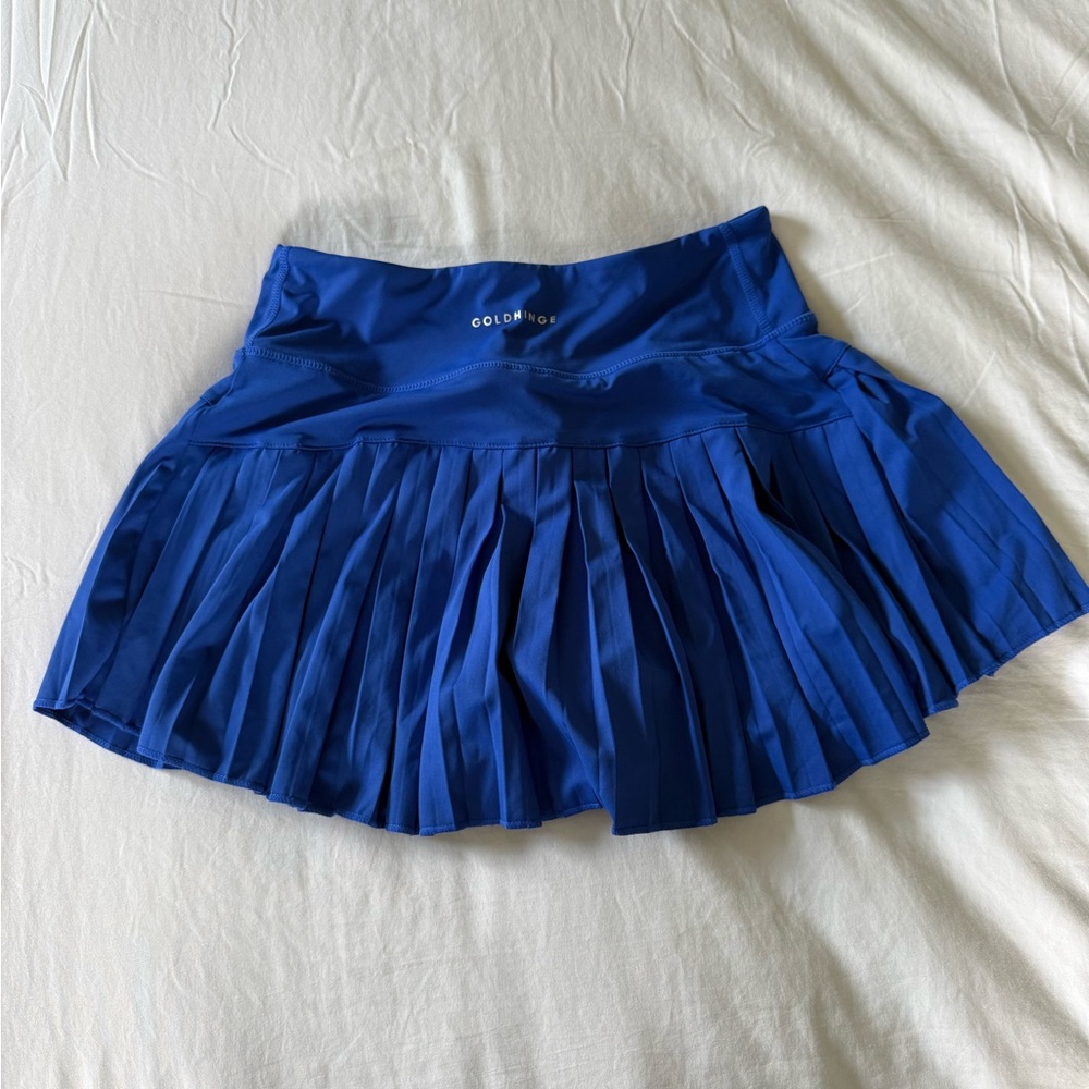 GoldHinge Blue Pleated Skirt